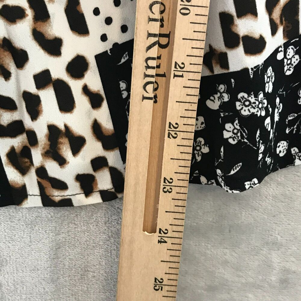 CAbi Mixed Print Crossover Tank Womens 4 Peplum V Neck Adjustable Straps - Picture 11 of 11